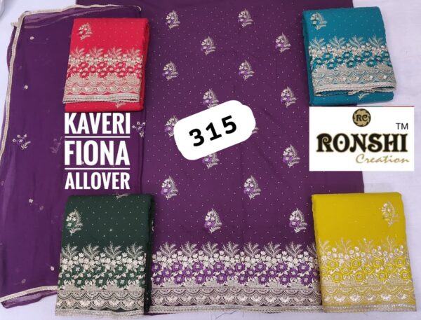 Ronshi Fiona Top Pure Chiffon Dupatta Unstitched Suits