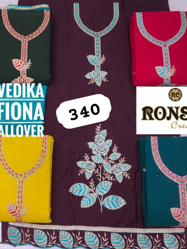 Ronshi Fiona Top Pure Chiffon Dupatta Unstitched Suits