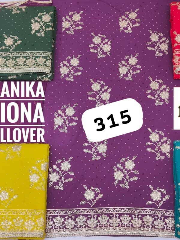 1000712439 Ronshi Fiona Top Pure Chiffon Dupatta Unstitched Suits