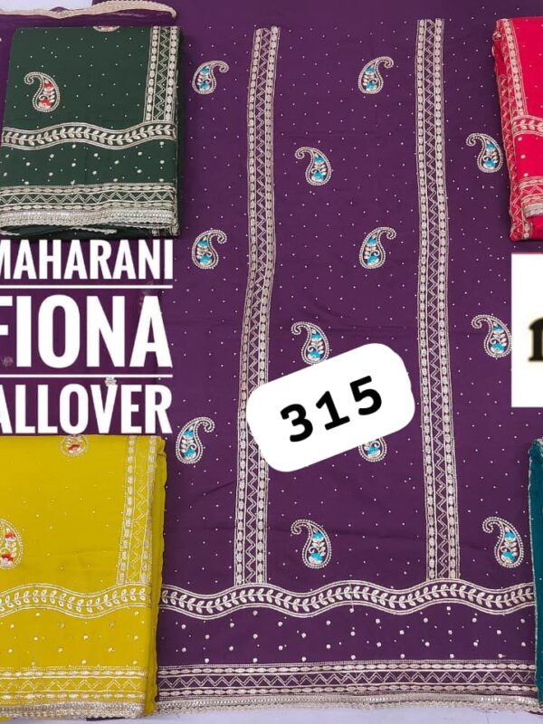 Ronshi Fiona Top Pure Chiffon Dupatta Unstitched Suits