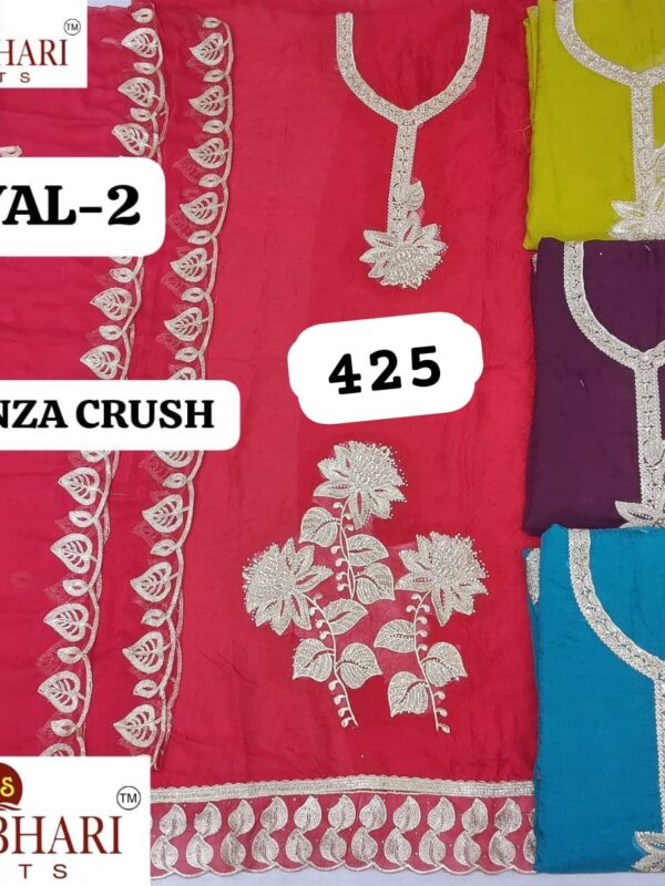 Manbhari Organza Top Pure Chiffon Dupatta Unstitched Suits