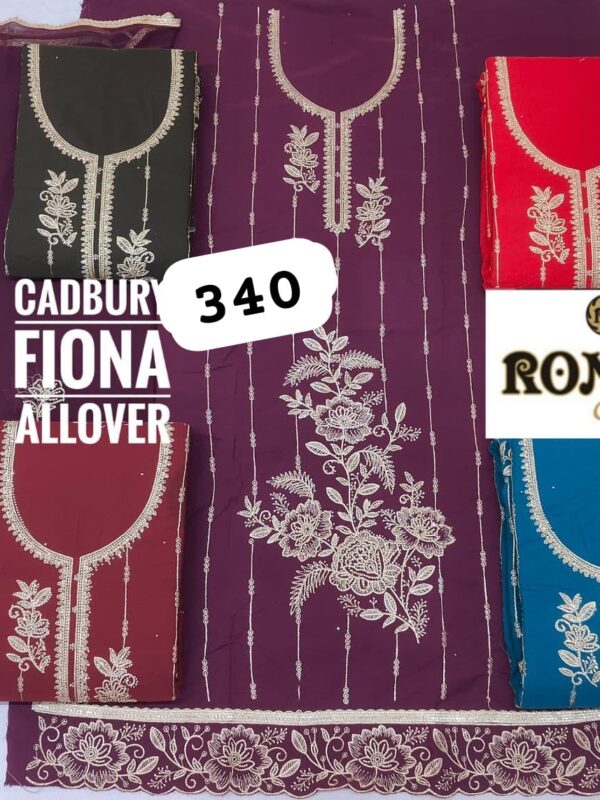 Ronshi Fiona Top Pure Chiffon Dupatta Unstitched Suits