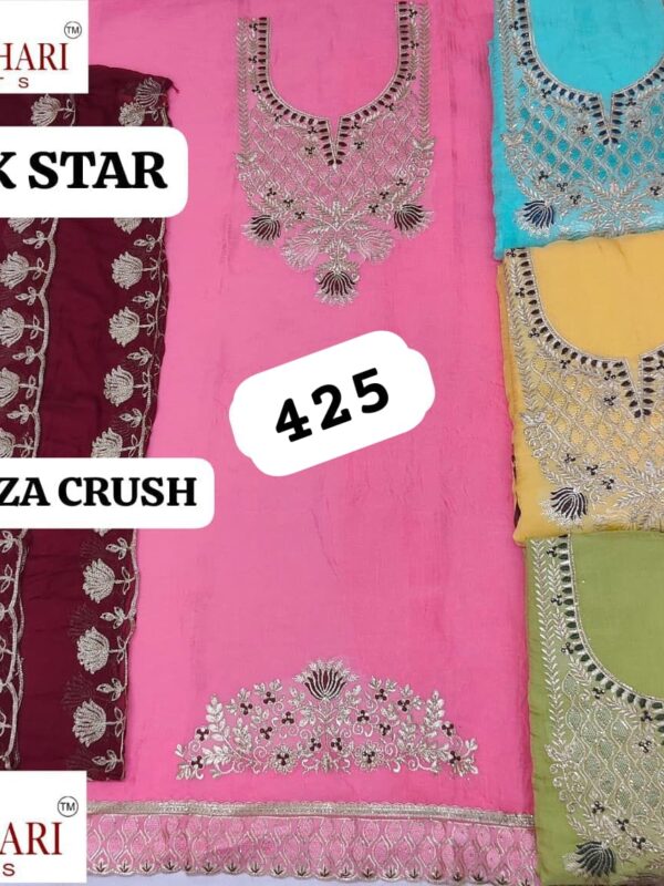 Manbhari Organza Top Pure Chiffon Dupatta Unstitched Suits