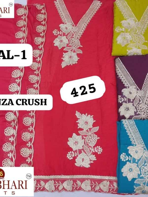 Manbhari Organza Top Pure Chiffon Dupatta Unstitched Suits