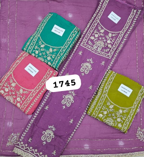 SCAK Organza Top Pure Chiffon Dupatta Unstitched Suits