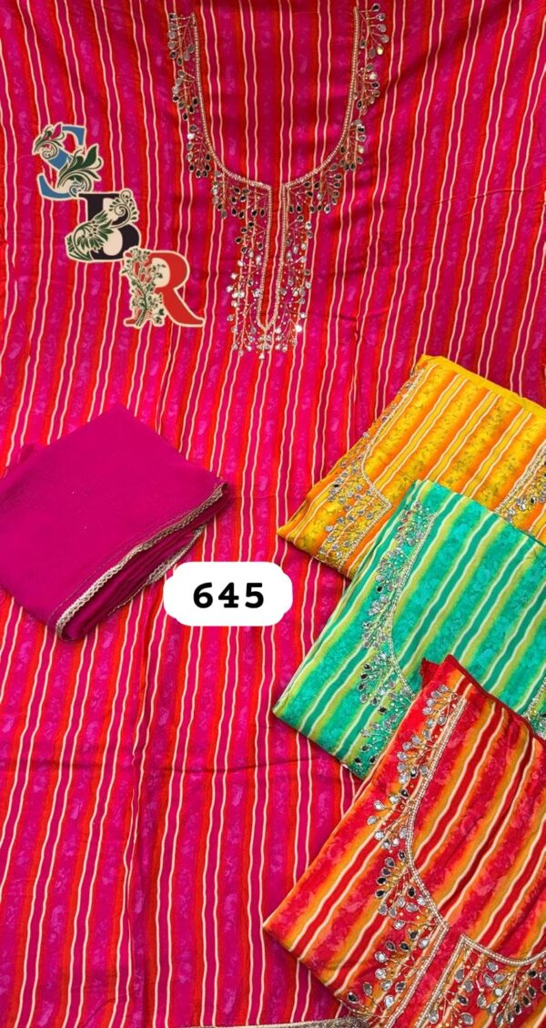 SCAK Organza Top Pure Chiffon Dupatta Unstitched Suits