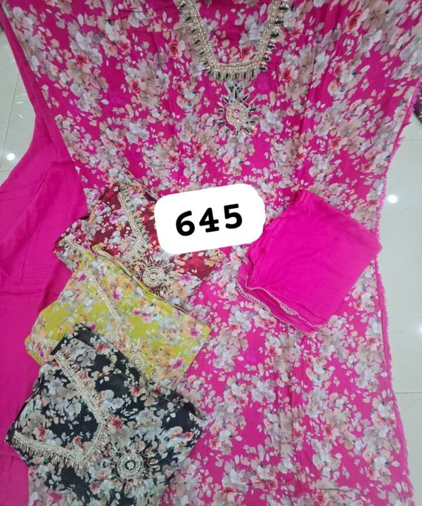 SCAK Organza Top Pure Chiffon Dupatta Unstitched Suits