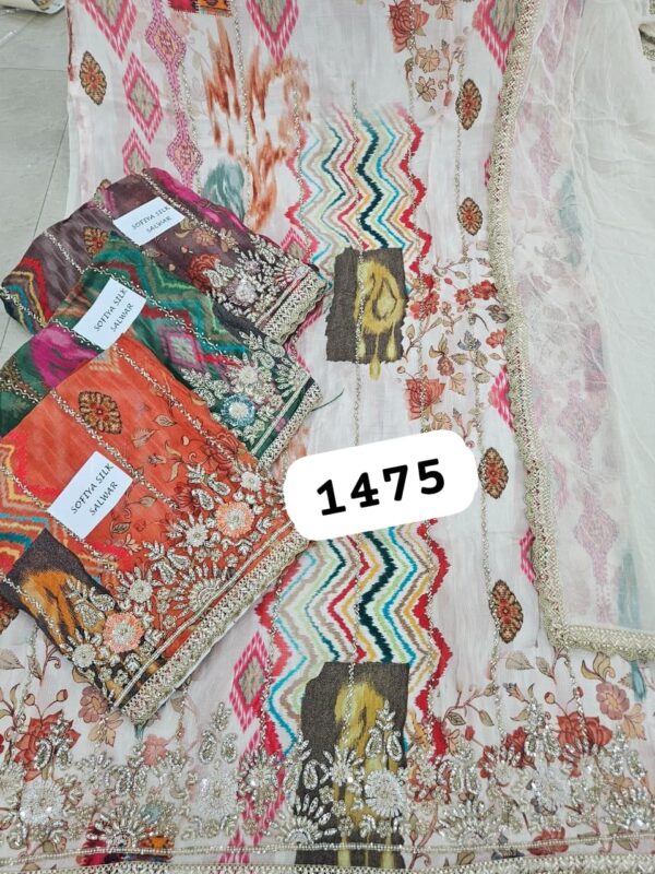 SCAK Organza Top Pure Chiffon Dupatta Unstitched Suits