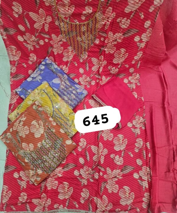 SCAK Muslin Top Pure Chiffon Dupatta Unstitched Suits