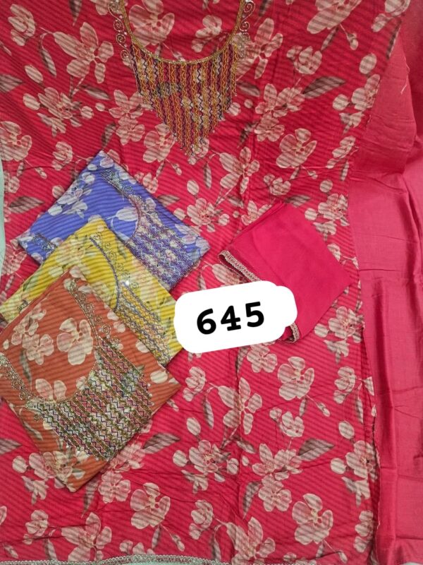 1000716209 SCAK Muslin Top Pure Chiffon Dupatta Unstitched Suits