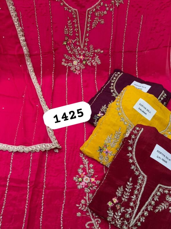 SCAK Organza Top Pure Chiffon Dupatta Unstitched Suits