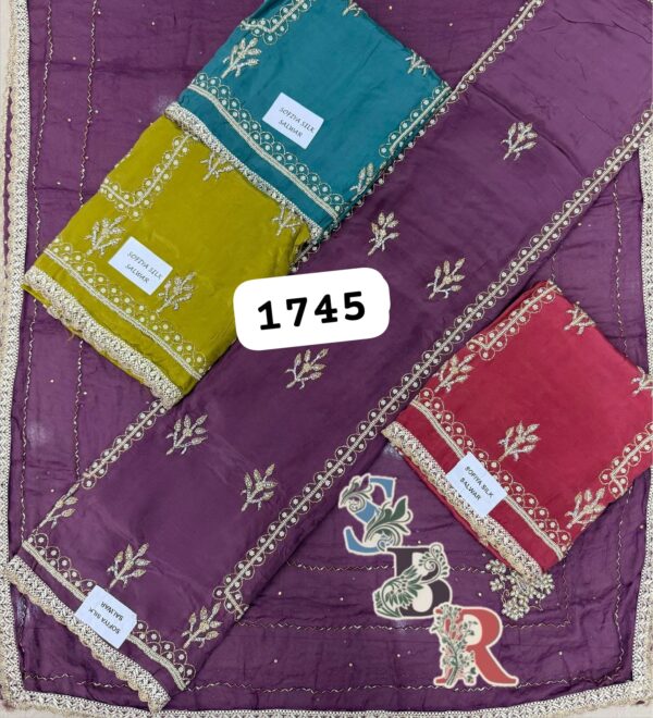 SCAK Organza Top Pure Chiffon Dupatta Unstitched Suits