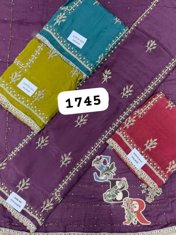 SCAK Organza Top Pure Chiffon Dupatta Unstitched Suits