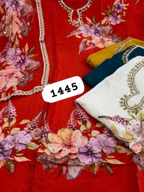 SCAK Organza Top Pure Chiffon Dupatta Unstitched Suits