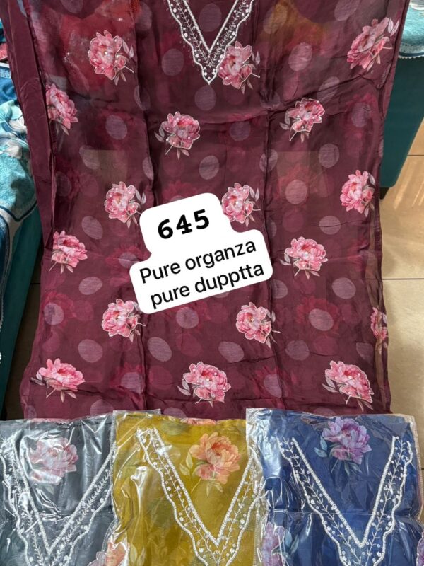 SCAK Organza Top Pure Chiffon Dupatta Unstitched Suits