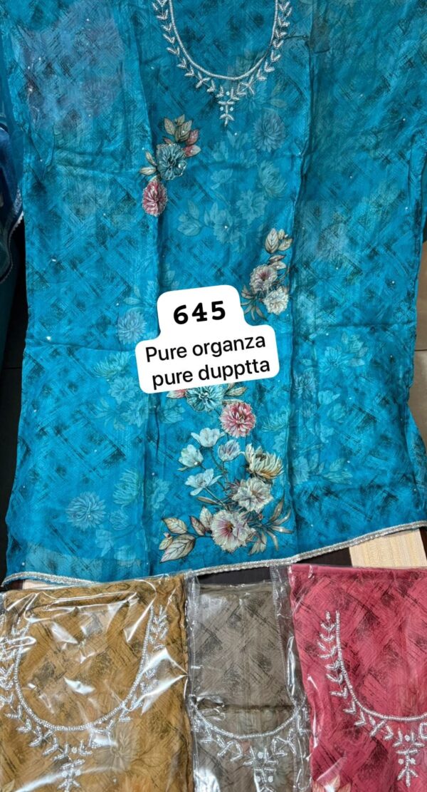 1000716217 SCAK Organza Top Pure Chiffon Dupatta Unstitched Suits