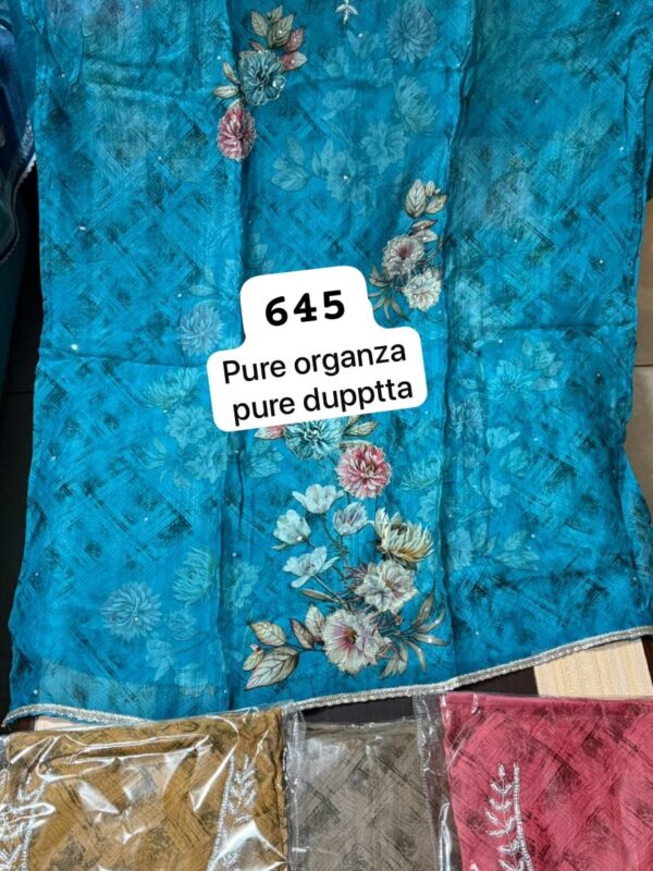 SCAK Organza Top Pure Chiffon Dupatta Unstitched Suits