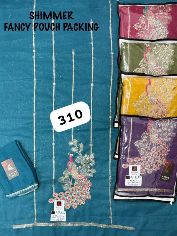 SCAK Shimmer Top Pure Chiffon Dupatta Unstitched Suits