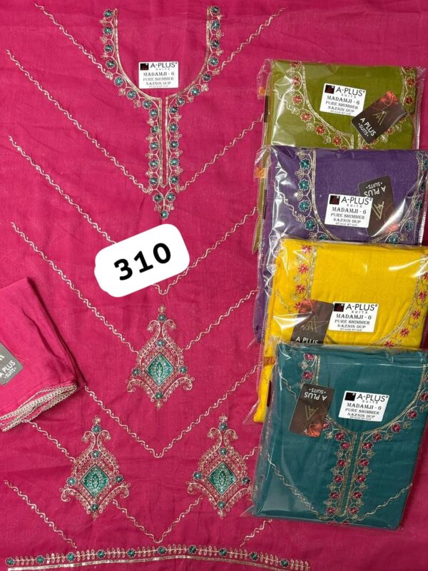 1000716253 SCAK Shimmer Top Pure Chiffon Dupatta Unstitched Suits