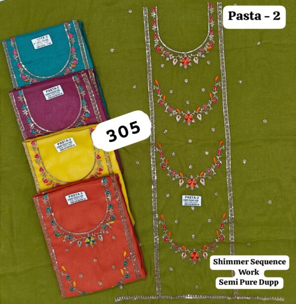 SCAK Shimmer Top Pure Chiffon Dupatta Unstitched Suits