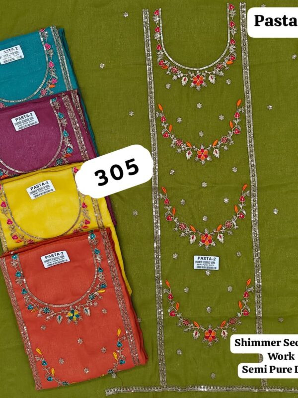 1000716254 SCAK Shimmer Top Pure Chiffon Dupatta Unstitched Suits