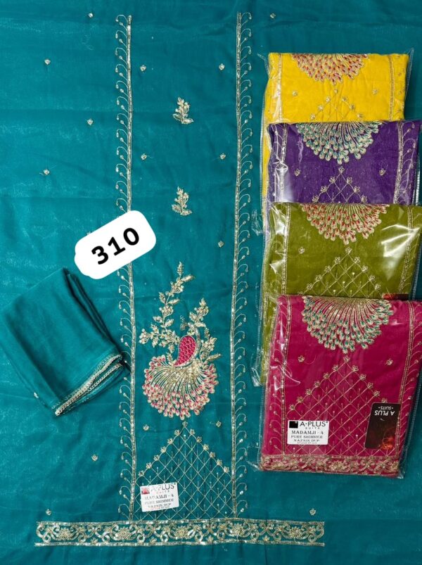 SCAK Shimmer Top Pure Chiffon Dupatta Unstitched Suits