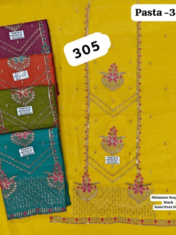 1000716256 SCAK Shimmer Top Pure Chiffon Dupatta Unstitched Suits