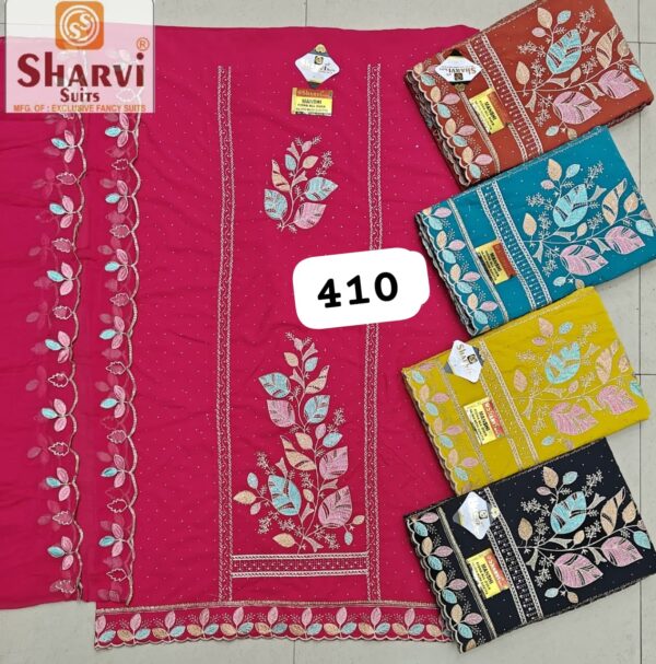 Sharvi Fiona Top Pure Chiffon Dupatta Unstitched Suits