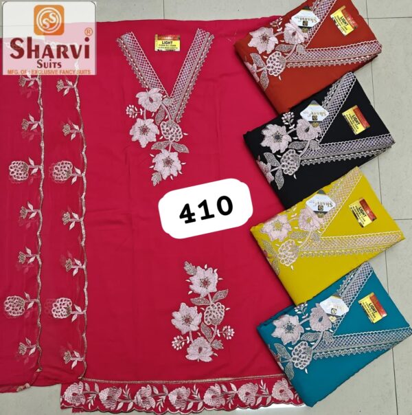 1000716259 Sharvi Fiona Top Pure Chiffon Dupatta Unstitched Suits