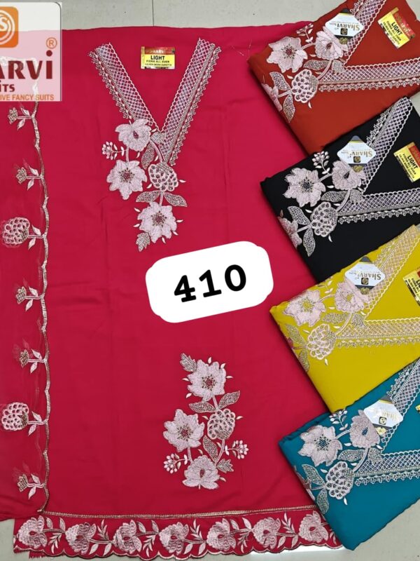 1000716259 Sharvi Fiona Top Pure Chiffon Dupatta Unstitched Suits