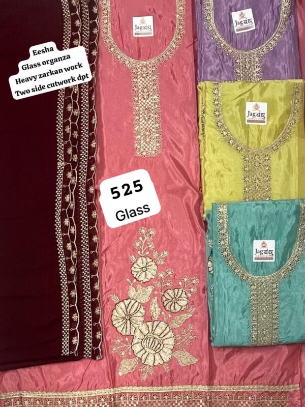 Jagbandhu Glass Top Pure Chiffon Dupatta Unstitched Suits