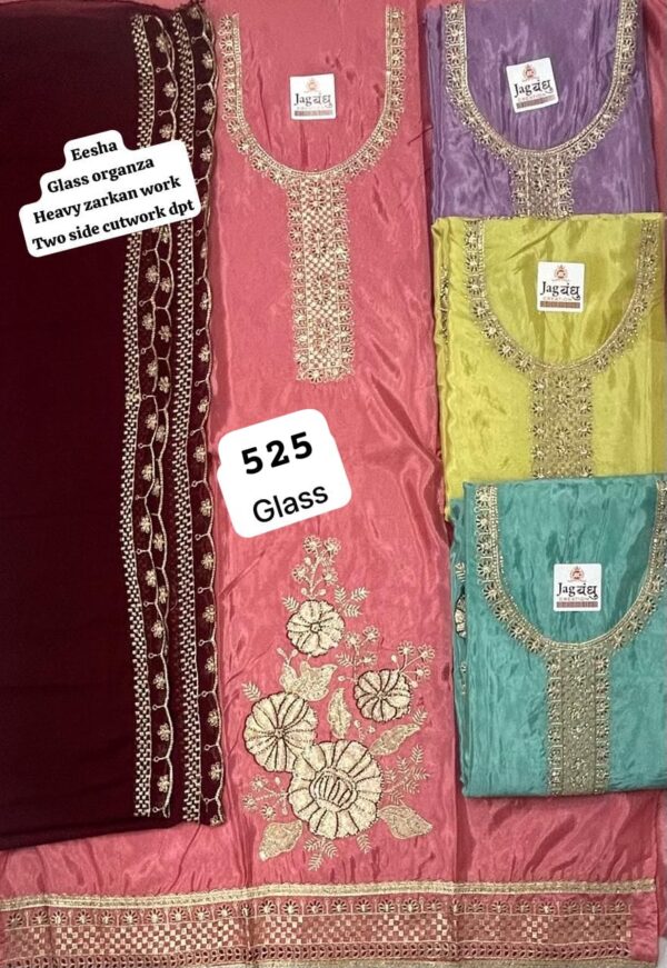 Jagbandhu Glass Top Pure Chiffon Dupatta Unstitched Suits