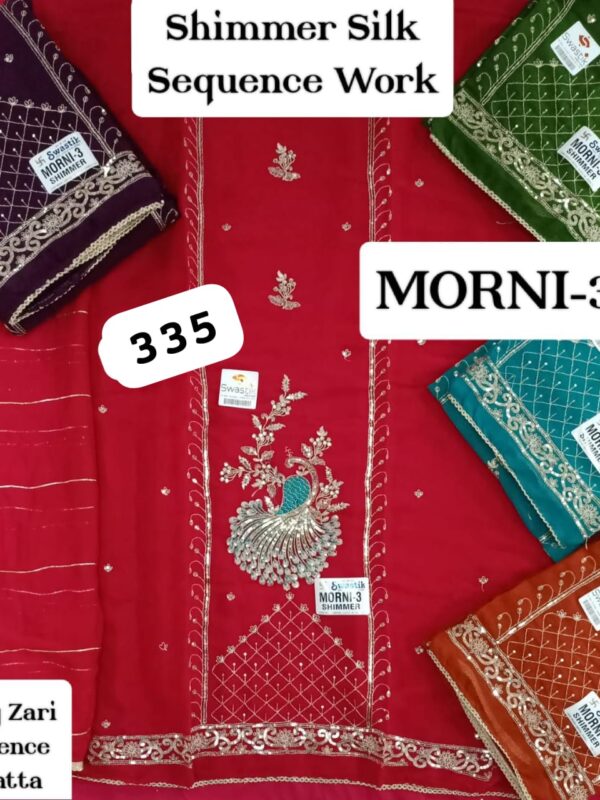 Swastik Glass Top Pure Chiffon Dupatta Unstitched Suits