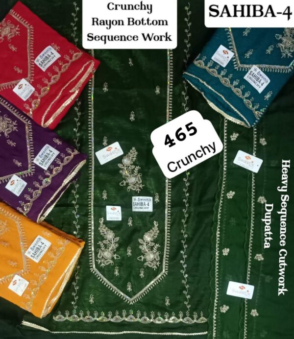 1000716264 Swastik Crunchy Top Pure Chiffon Dupatta Unstitched Suits