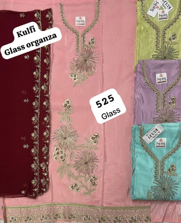 Jagbandhu Glass Top Pure Chiffon Dupatta Unstitched Suits