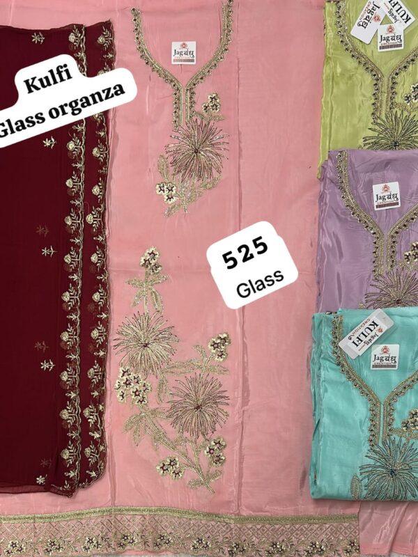 Jagbandhu Glass Top Pure Chiffon Dupatta Unstitched Suits