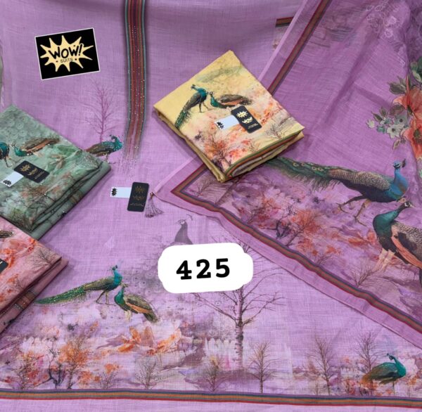 Wow Linen Top Linen Dupatta Unstitched Suits