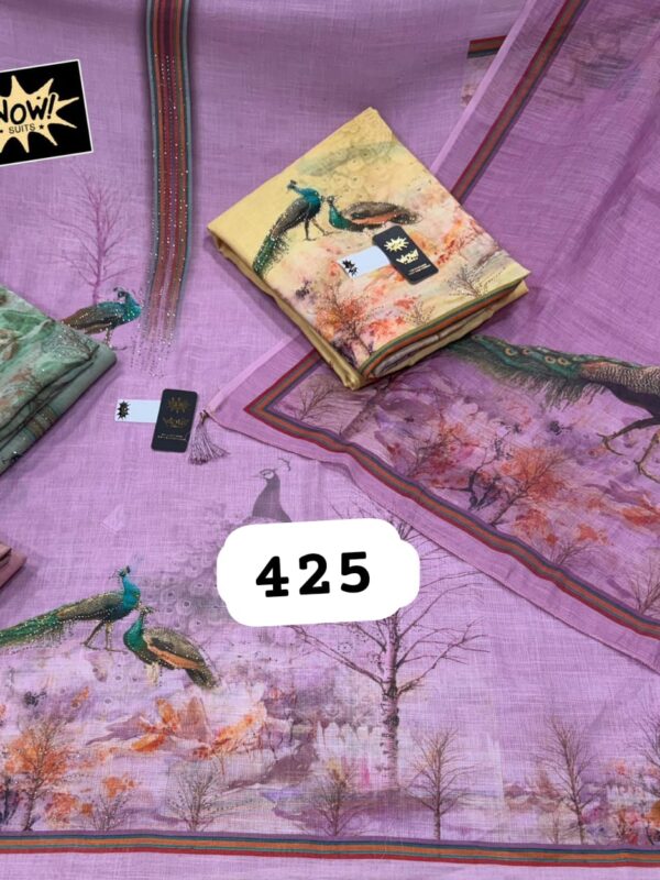 Wow Linen Top Linen Dupatta Unstitched Suits