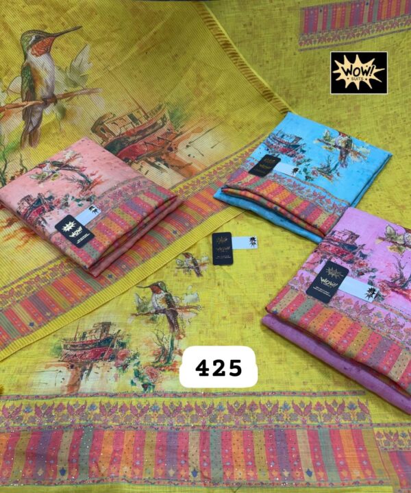 Wow Linen Top Linen Dupatta Unstitched Suits