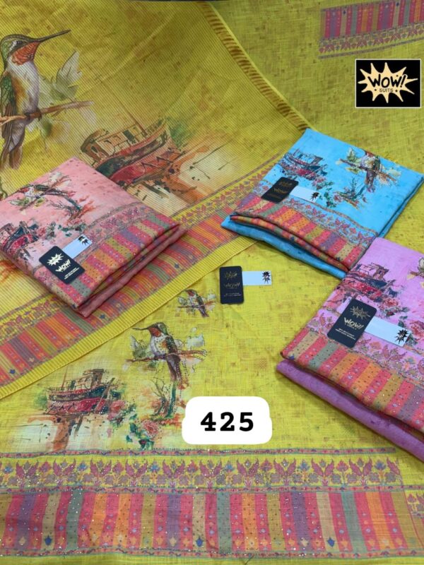 Wow Linen Top Linen Dupatta Unstitched Suits