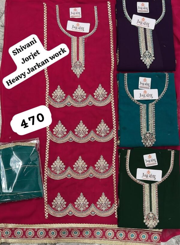 Jagbandhu Georgette Top Pure Chiffon Dupatta Unstitched Suits