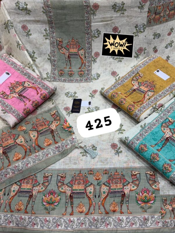 Wow Linen Top Linen Dupatta Unstitched Suits