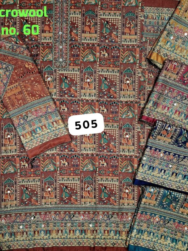 SCAK Acrowool Top Acrowool Dupatta Unstitched Suits