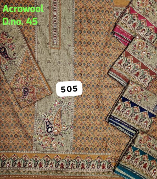 SCAK Acrowool Top Acrowool Dupatta Unstitched Suits
