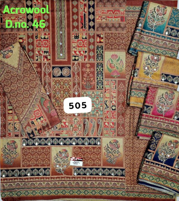 SCAK Acrowool Top Acrowool Dupatta Unstitched Suits