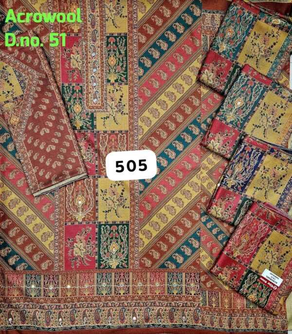 SCAK Acrowool Top Acrowool Dupatta Unstitched Suits