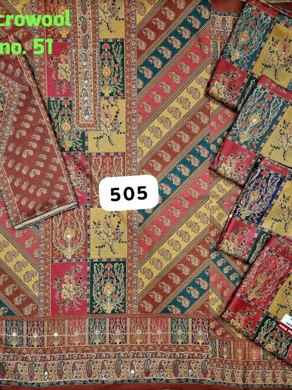 SCAK Acrowool Top Acrowool Dupatta Unstitched Suits