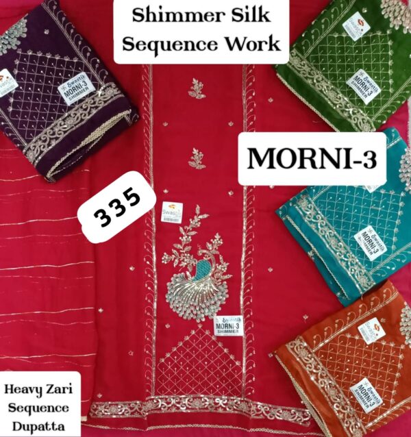 Swastik Shimmer Top Pure Chiffon Dupatta Unstitched Suits