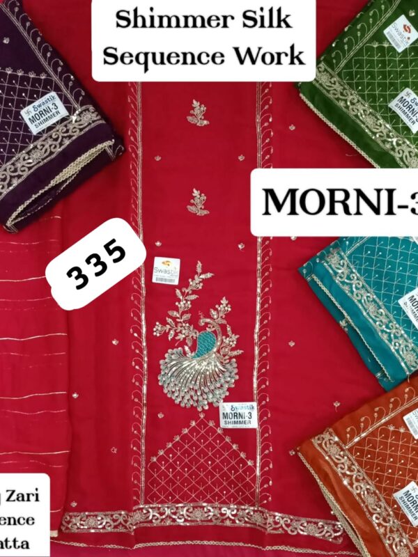 Swastik Shimmer Top Pure Chiffon Dupatta Unstitched Suits