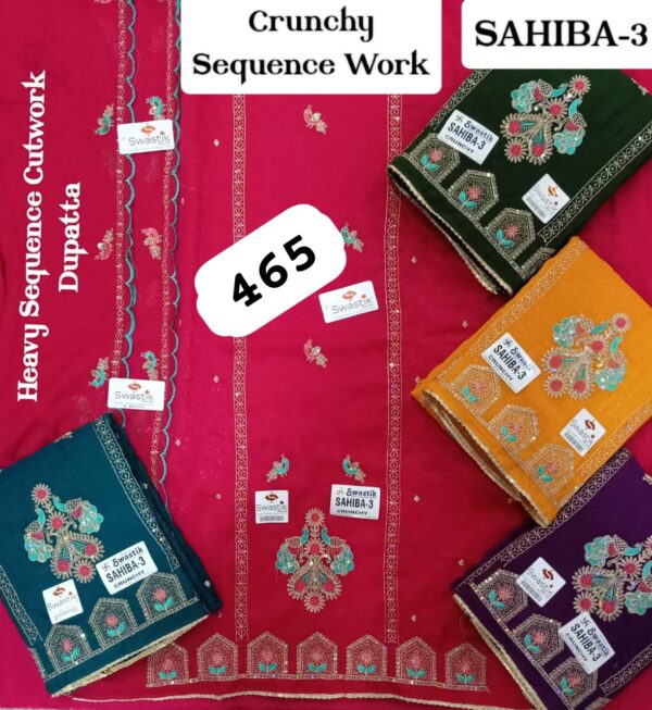 Swastik Crunchy Top Pure Chiffon Dupatta Unstitched Suits